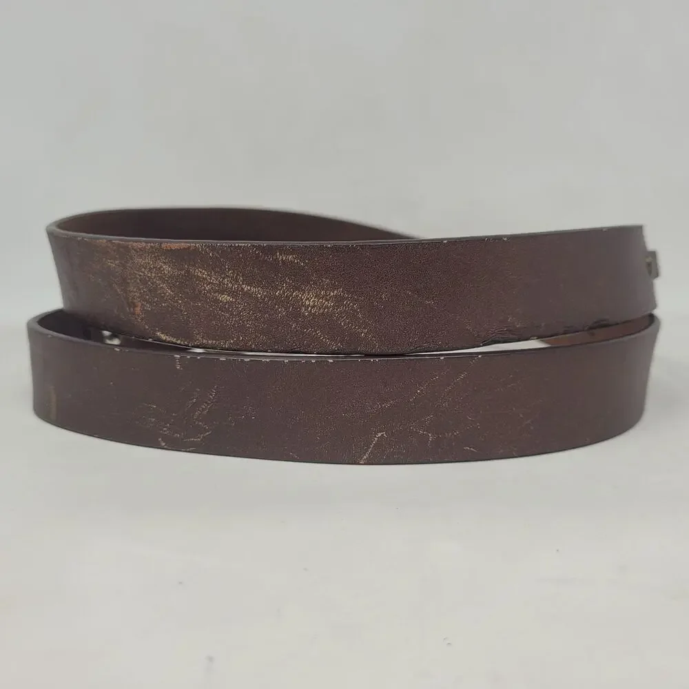 Orvis Belt 38 Brown Full Grain Leather Brass Hook Hoof Pick Equestrian Rugged